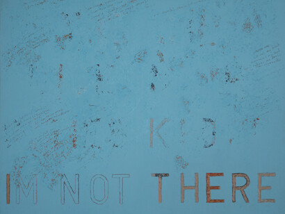 I'm Not There 2018, enamel, acrylic, wood panel, 158x127cm, from The Duration at Beaconsfield Gallery 2019. Ph. Mark Dean, courtesy of the artist, © Mark Dean