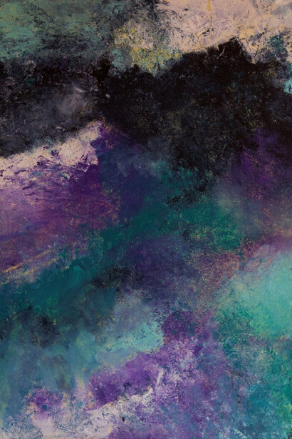Marina Berra, Nebulosa che gioca a nascondino con le stelle, 2015, tecnica mista su tela, 60x60 cm