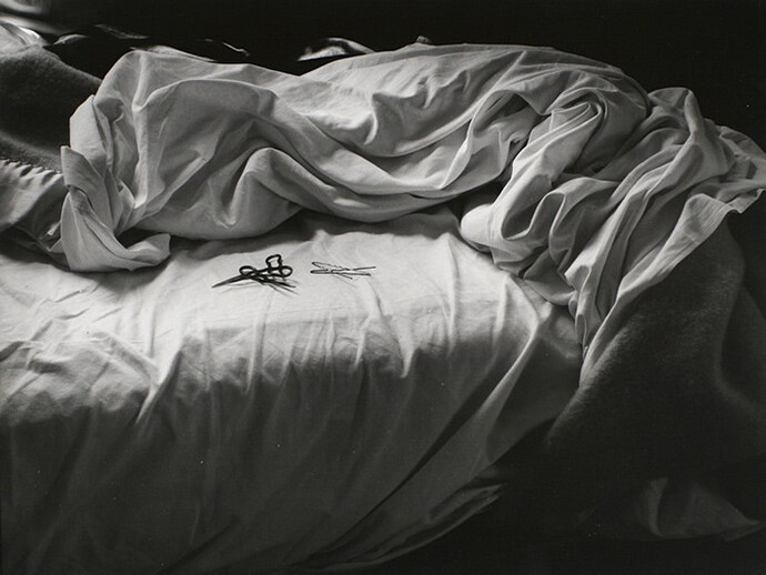 Imogen Cunningham (1883-1976), The Unmade BED, 1957, gelatin silver mount board, printed c. 1957, 8.625 X 11.5in