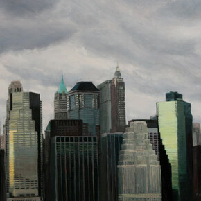 Patty Neal, Building Blocks, 2011, 12 x 16 inches, oil on wood panel