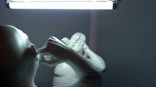 The Mirror (Exercises to be Another), Polyester Resin with Marble Dust, 39.4 x 11.8 x 15.74 inches