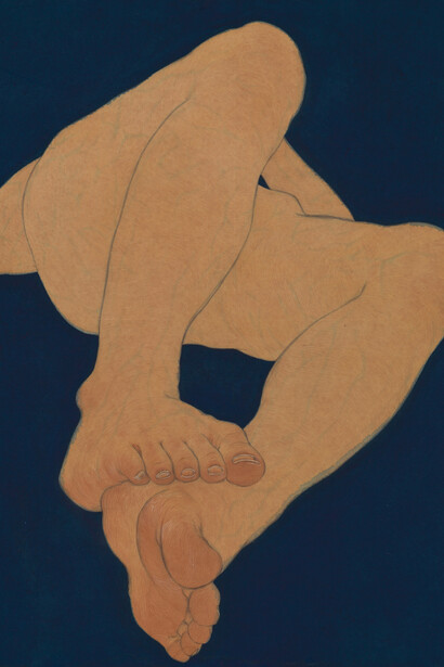 Seung Ah Paik, Reflected, Pigment, rabbit skin size and charcoal on canvas, 130 x 100 x 3.8 cm, 2009