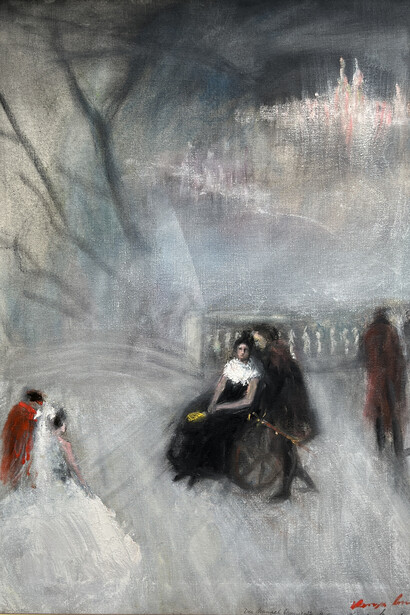 Imre Varga, Toledo in the evening lights. Courtesy of Koller Galéria