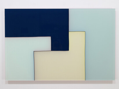 Tom Henderson, Somewhere to hide, plexiglass panel,  oil paint,  72 x 110 x 4 cm