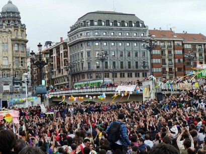 Movilización ciudadana en Bilbao, España