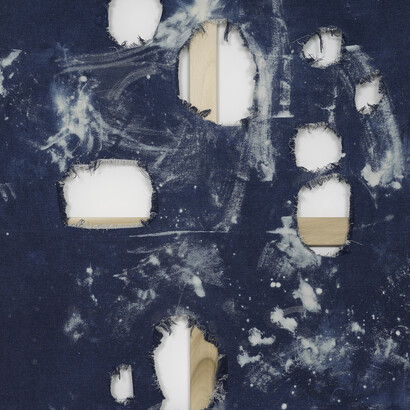 Valentina Liernur, ahh…ah…#5, 2014, Denim, bleach, 126 x 90 cm / 49.6 x 35.4 inches, Courtesy of Campoli Presti, London / Paris