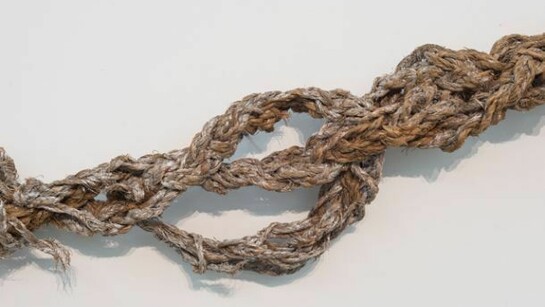 Miguel Ángel Rojas, Por Pan, 2013. Braided grass (Agrostis Perenans), recovered from 17th century colonial construction, dimensions variable. Photo credit: Logan Sebastian Beck.