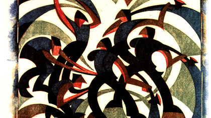 S. Andrews, Sdledge hammers, 1925-30, linoleumgrafia