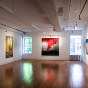 Sajal Sarkar, Birth of another God, exhibition view. Courtesy of Aicon Contemporary