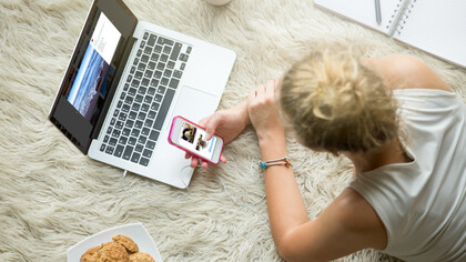 A teenage girl scrolling through social media—highlighting the mental health impact of screen time