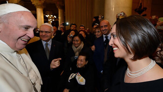 Pope with Micaela Pavoncello, photo by Stefano Meloni