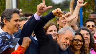 Lula al salir de prisión