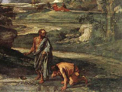 Nicolas Poussin, Diogene getta la scodella, 1648