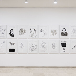 Xisco Mensua, Estudios, diarios y colecciones, vista de exhibición. Cortesía del Museo Patio Herreriano