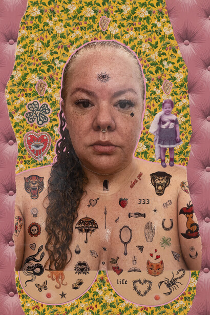 Genevieve Gaignard, Tits for tats, detail, 2024. Courtesy of Vielmetter Gallery