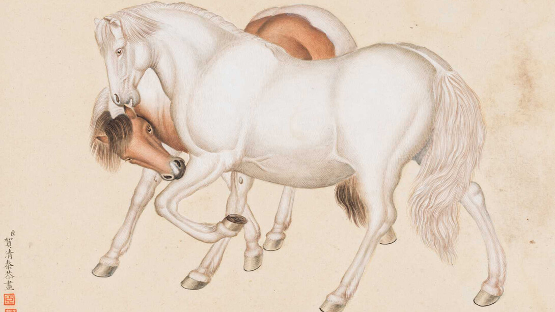 He Qingtai, Horses (detail), second half of the 18th century. Courtesy of Norton Museum of Art