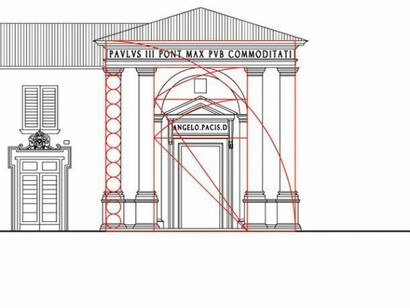 Studi architettonici del portale della chiesa di Santa Maria del Popolo