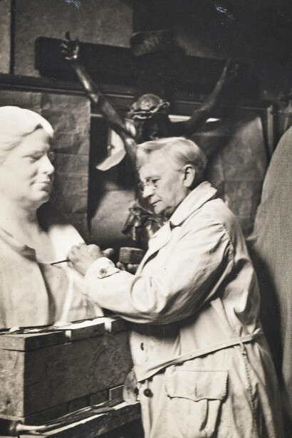 Ambrosia Tønnesen in the studio. Courtesy of Kode Museums. Photo by Synnøve des Bouvrie