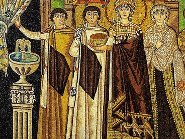Mosaico dell'abside della Basilica di San Vitale, l'imperatrice Teodora, Ravenna, Emilia-Romagna, Italia