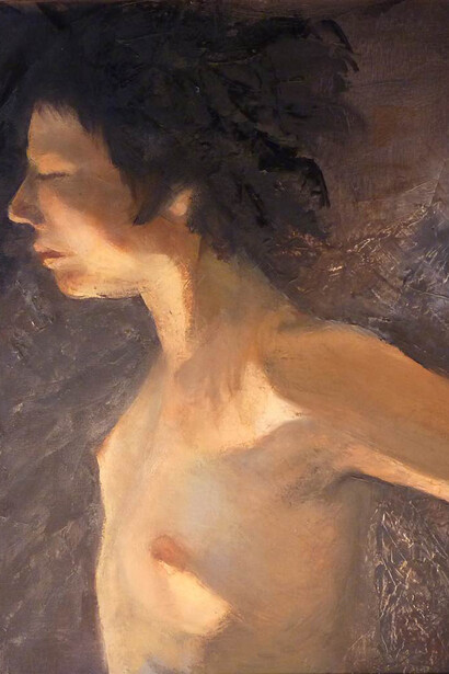 Maryhelen Ewing, On Astral Wing, Oil on Canvas, 20" x 16"