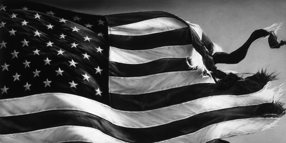 Robert Longo, Untitled (Election Day 2016), 2017, Charcoal on mounted paper, 152,4 x 109,9 cm