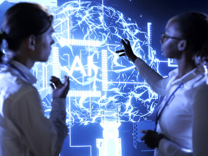 A team of qualified technicians and specialists applying AI and cognitive computing to analyze and interpret complex data