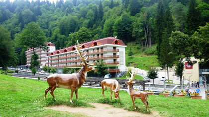 Sairme, home to the Monument of Deer, nestled in the lush mountain valleys of Georgia