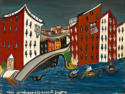 Bruno Rovesti, Venezia, 1959, olio su faesite, cm 59 x 64,5. Courtesy of Museo Antonio Ligabue