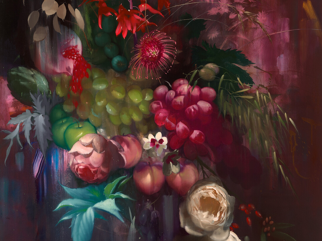 Still Life of fruit and flowers
