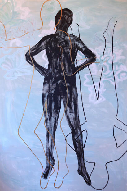 Laura Zeni, Connexion, 2015, acrilico su tela, 180 x 120 cm