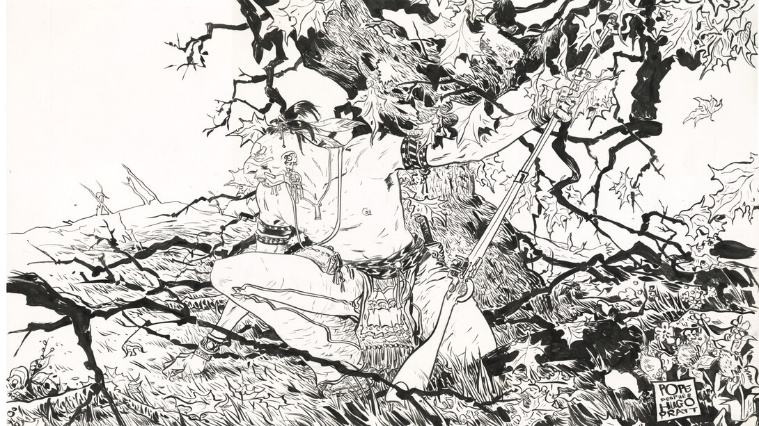 Paul Pope, Liberty tree, Homage to Hugo Pratt - Poster for The comic book legal defense fund (detail), 2014. Courtesy of Philippe Labaune Gallery