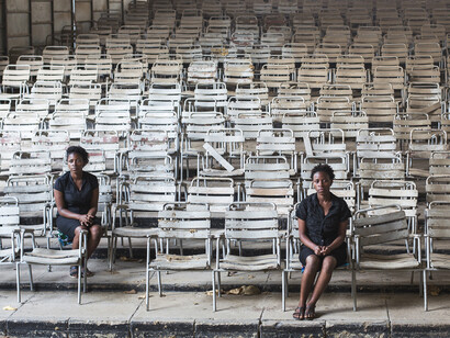 Mónica de Miranda, Twins from the series, Cinema Karl Marx, 2017, inkjet print, 60 x 90 cm. Copyright the artist, Courtesy Tyburn Gallery
