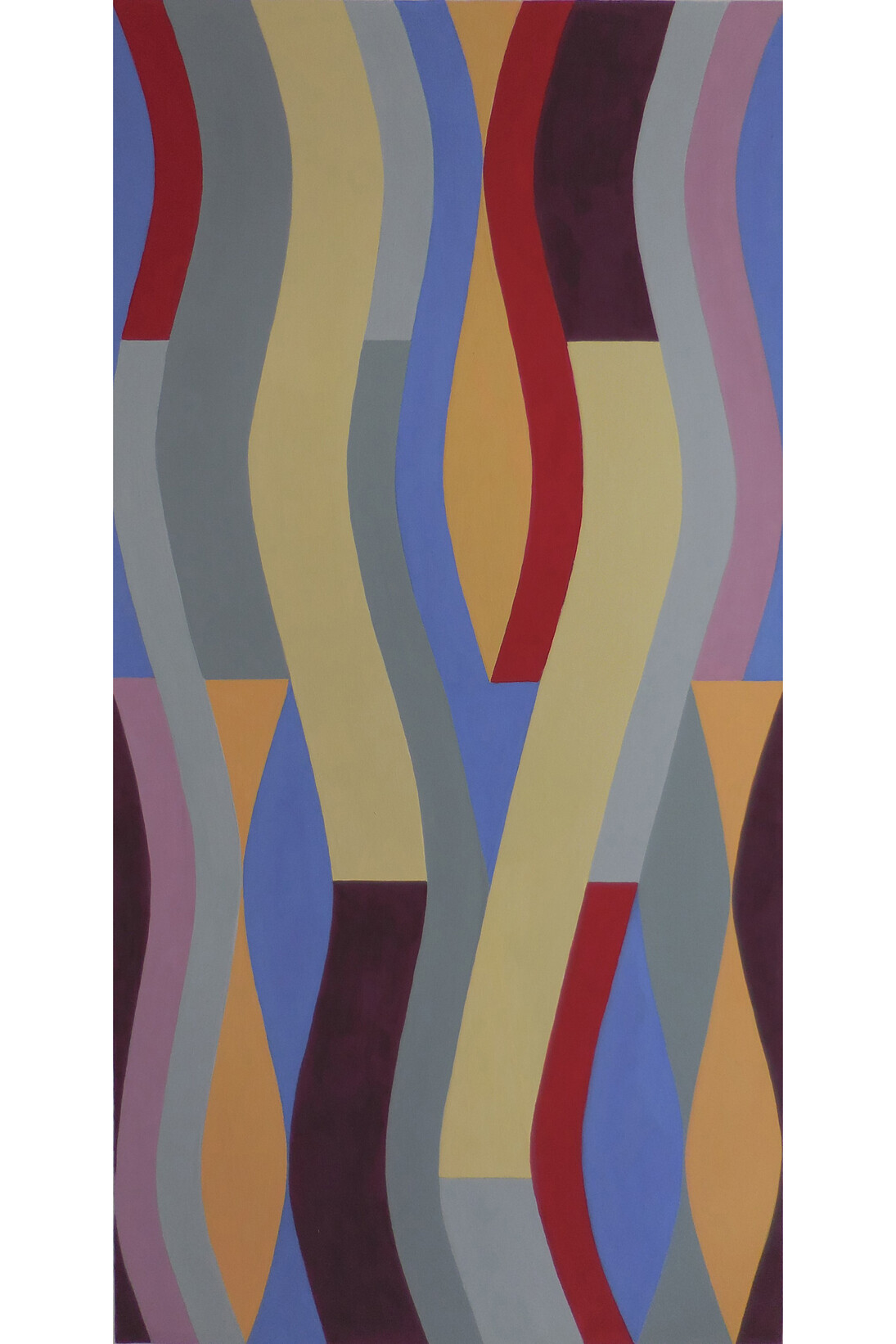 Julie Gross, Study: Vertical Sine Horizon #21, 2014, gouache on paper, 22.5 x 13.5 inches
