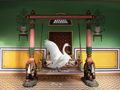 Karen Knorr, Saraswati’s landing, Narain Niswas, Jaipur, 2023, Courtesy of Sundaram Tagore Gallery