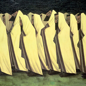 Jacob Kramer, Day of Atonement, 1919, Oil on canvas, 99 x 121.9 cm, Leeds Museums
and Galleries © The Estate of John David Roberts. By courtesy of the William Roberts Society