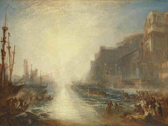 JMW Turner, Regulus 1828, reworked 1837, Oil paint on canvas, support: 895 x 1238 mm frame: 1135 x 1460 x 93 mm, painting, Tate. Accepted by the nation as part of the Turner Bequest 1856