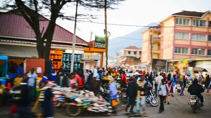 A busy marketplace in Arusha, Tanzania, East Africa