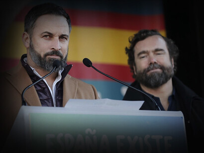 Santiago Abascal e Iván Espinosa de los Montero, dirigentes del partido Vox de España