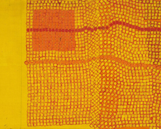 Wilhelmina Barns-Graham, Red on Orange and Lemon, 1967. Courtesy of Waterhouse & Dodd