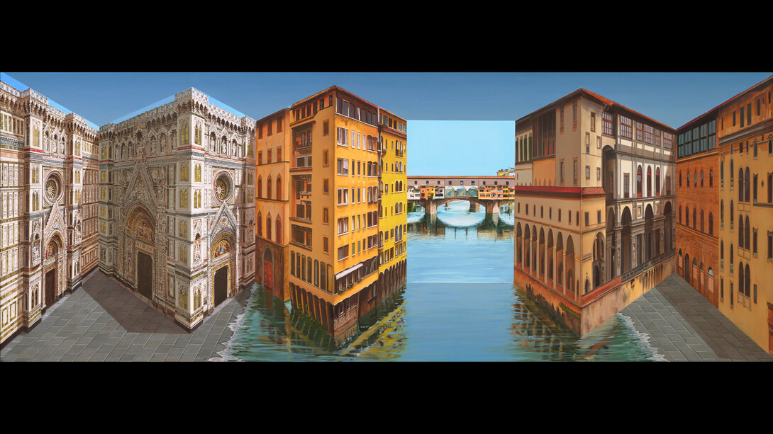 Patrick Hughes, Florentine. Courtesy of the artist and M.S. Rau Antiques