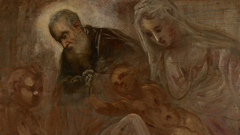 Tintoretto (1518/19–1594), Holy Family with the Young St. John, ca. 1549–50, oil on panel. Yale University Art Gallery, Maitland F. Griggs, B.A. 1896, Fund and Leonard C. Hanna, Jr., Class of 1913, Fund.