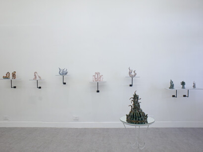 Víctor Enoc, Pulso líquido, vista de exhibición. Cortesía de la Linse Galería