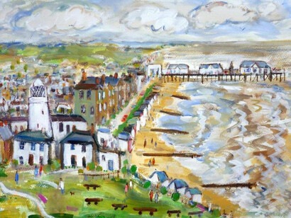 Josephine Chisholm, Southwold on an Overcast Summer’s Day, acrylic on paper, 39 x 54 cm