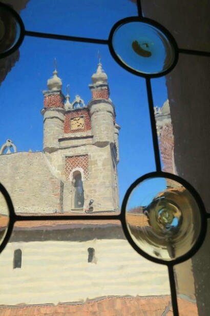 Veduta del castello dall'interno, Rocchetta Mattei, Grizzana Morandi (BO), Italia