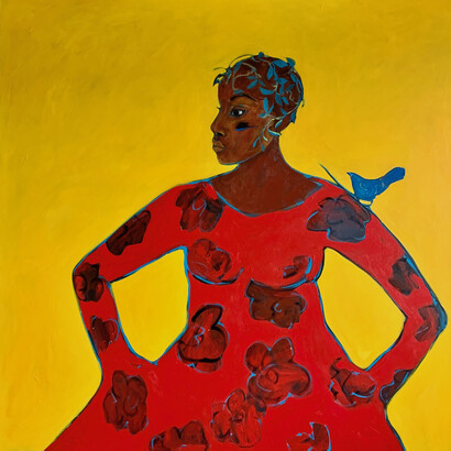 Janet Taylor Pickett,
The Enchanted, 2023.
Acrylic on canvas,
48 x 48 in.
Courtesy of the artist and Jennifer Baahng Gallery