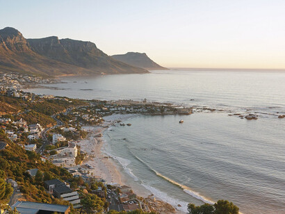Clifton, Cape Town, South Africa, seen from the rocks during a sunset