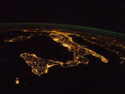 L'Italia fotografata dall’orbita della navicella spaziale da Luca Parmitano