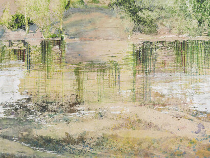 Alexandre Lenoir, Par la forces des choses (triptyque) (detalle), Siloé, 2026. Cortesía del Musée de l'Orangerie