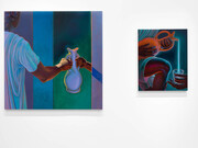 Beneath the Surface, Heidi Bucher, Alex Gardner, Lubaina Himid, Shirazeh Houshiary, Araba Opoku, and Calida Rawles, installation view, photo by Eva Herzog. Courtesy of Lehmann Maupin Gallery London