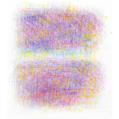 Dan Miller Untitled (DM 1474), 2021, ink on paper, 63.13x55.5 inches. Courtesy of the artist and Diane Rosenstein, LA